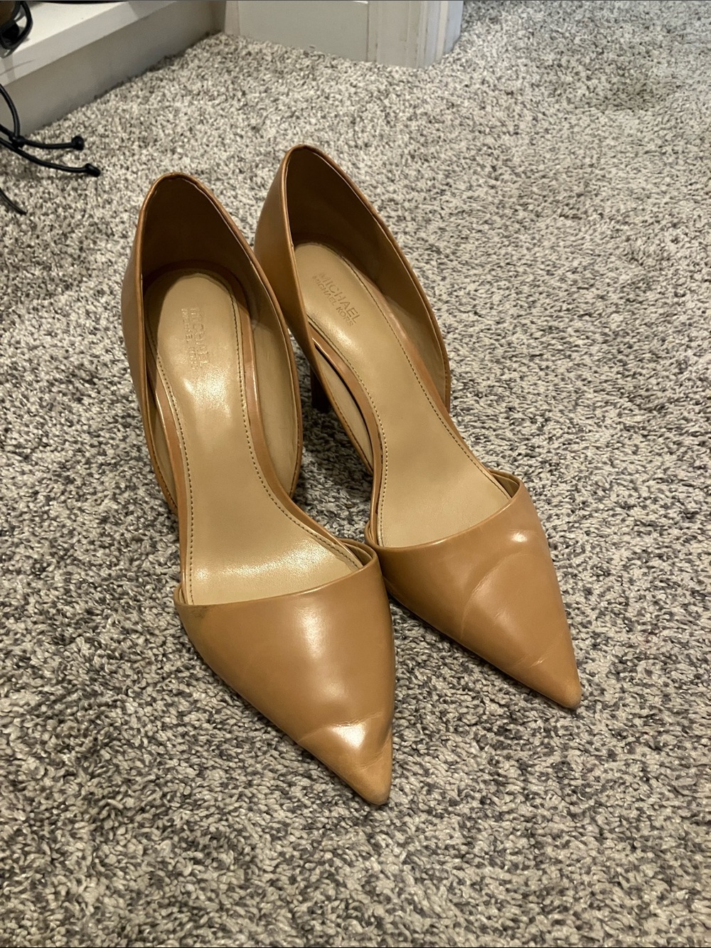 Michael Kors Women's Pointed D'Orsay Pumps in Tan Leather